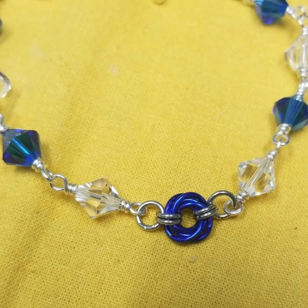 Crystal Sapphire Rosette Bracelet!